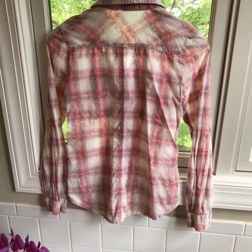 Pink plaid button down - Picture 2 of 3